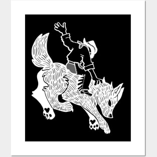 Ride the Wolf! (WHITE) Posters and Art